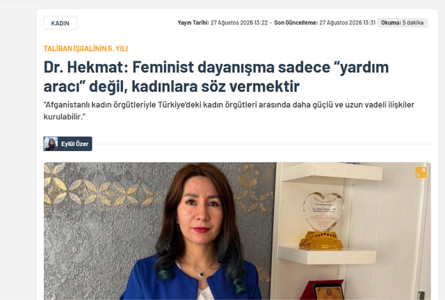 Dr. Zakira Hekmat Speaks to bianet on Afghan Women’s Rights and the Importance of Feminist Solidarity