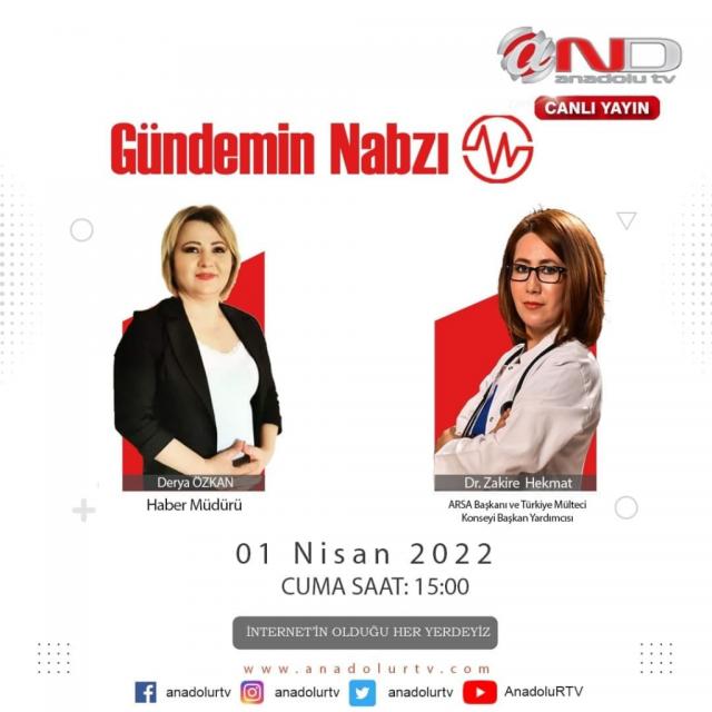 MD. Zakira Hekmat, was a guest on the Anadolu TV